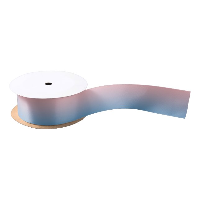 Sky Blue and Coral Ombre Satin Ribbon (Spool)