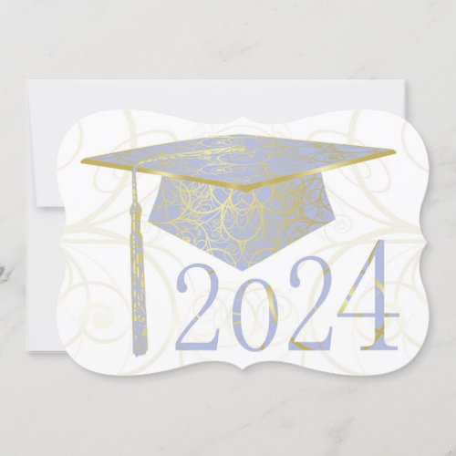 Sky Blue and Gold Floral Cap 2024 Card
