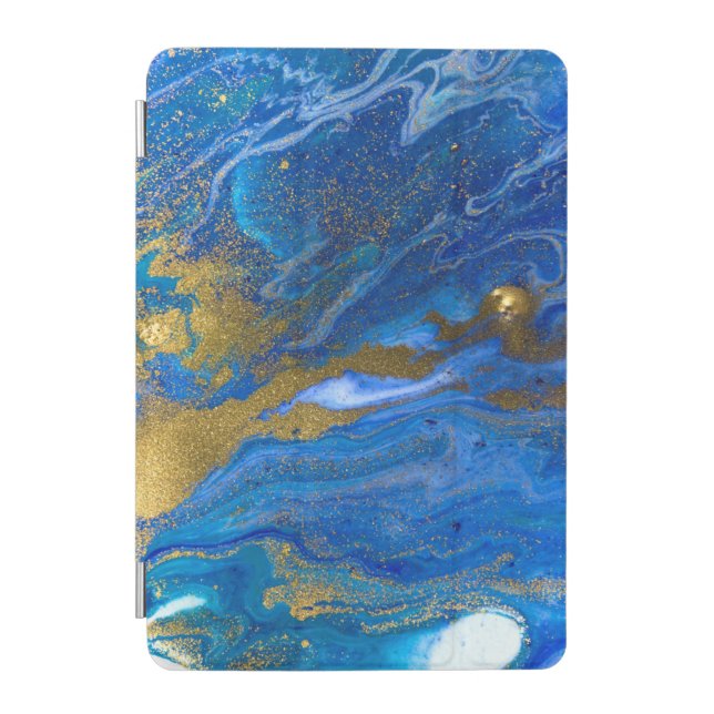Sky blue and Gold Glitter  iPad Mini Cover (Front)