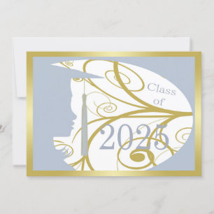 Sky Blue and Gold Silhouette 2025 Card