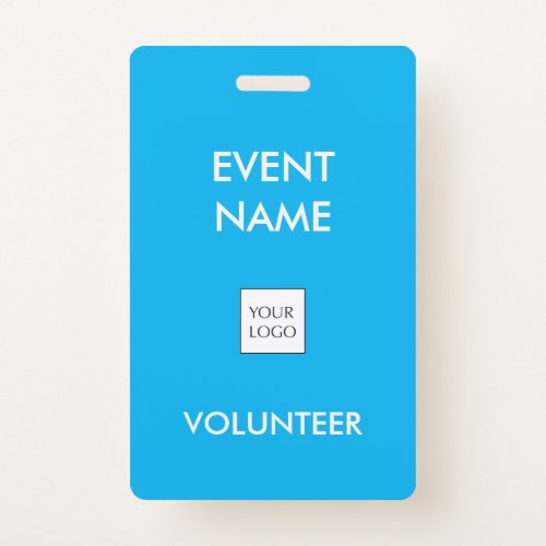 Sky Blue and Ivory Event Volunteer Logo Badge