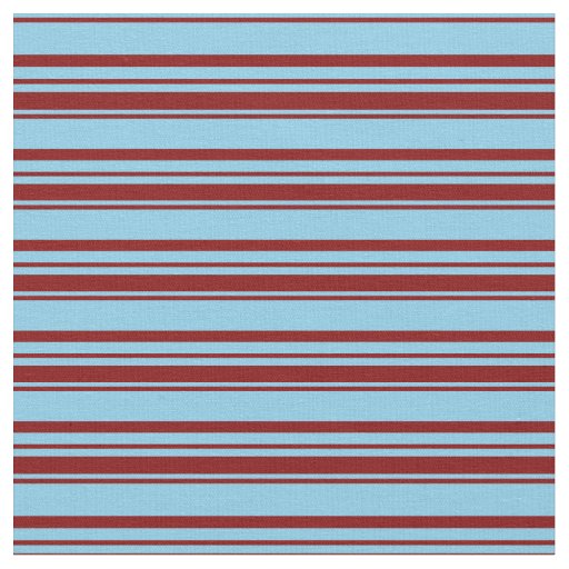 Sky Blue and Maroon Striped Pattern Fabric