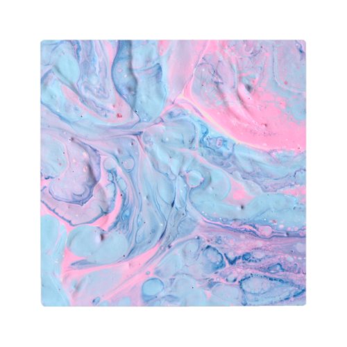 Sky Blue and Pink Acrylic Pour Art