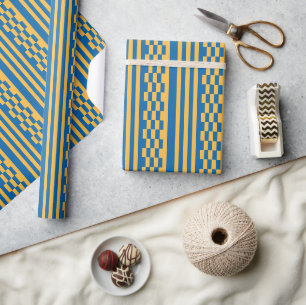 Sky Blue and Warm Yellow Elegance Wrapping Paper
