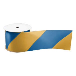 Sky Blue and Warm Yellow Stripes Satin Ribbon