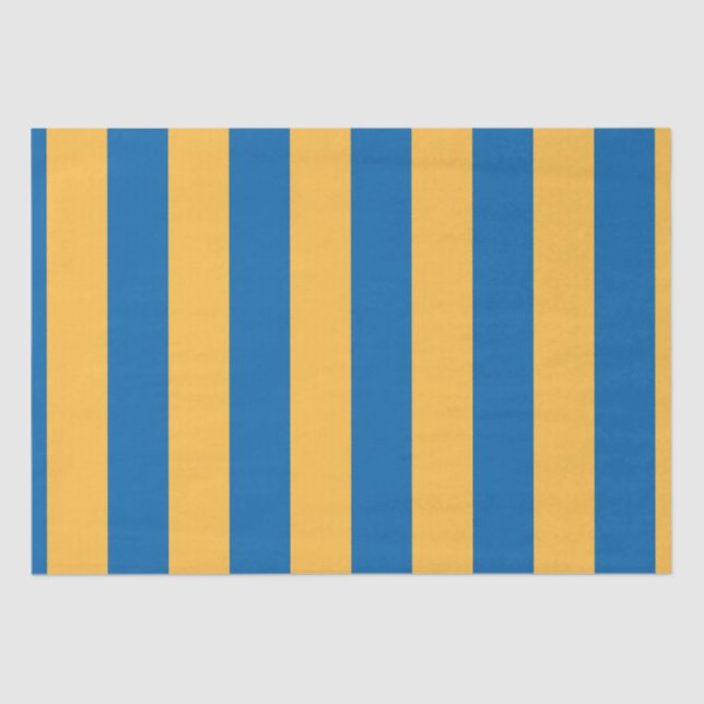 Sky Blue and Warm Yellow Stripes Tissue Paper (Front)