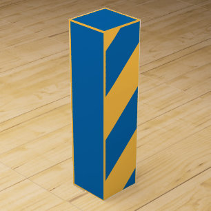 Sky Blue and Warm Yellow Stripes Wine Box