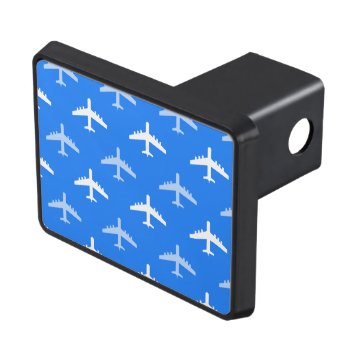 Sky Blue And White Airplane; Plane Hitch Cover by Birthday_Party_House at Zazzle