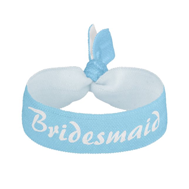 Sky blue and white Bridesmaid Elastic Hair Tie (Front)