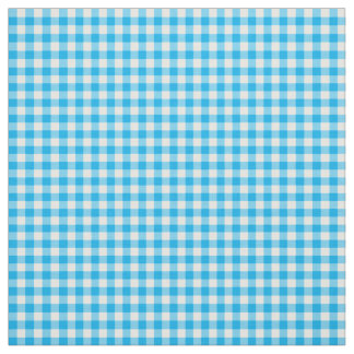 Sky Blue and White Check Gingham Pattern Fabric