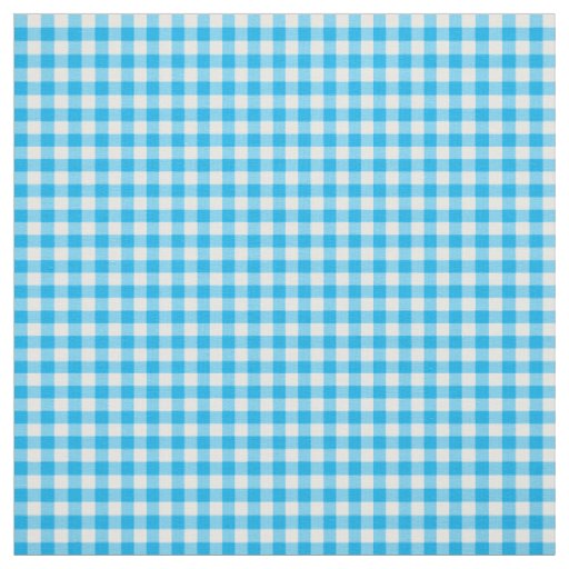 Sky Blue and White Check Gingham Pattern Fabric