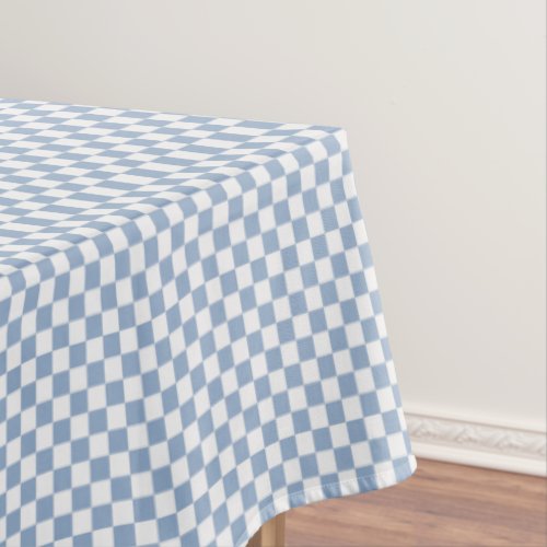 Sky Blue and White Checkered Tablecloth
