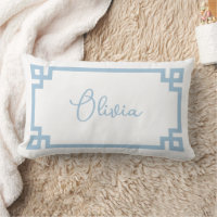 Sky Blue and White Custom Name Monogram