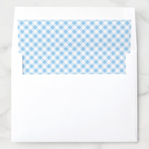 Sky Blue and White Gingham Plaid Pattern Envelope Liner