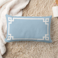 Sky Blue and White Greek Key Border