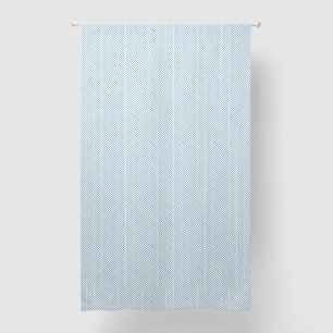 Sky Blue and White Herringbone Blackout Curtains