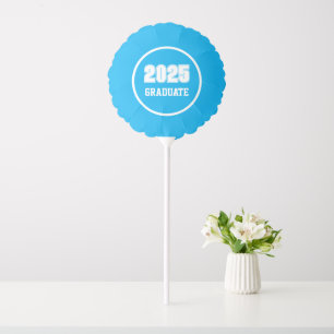 Sky Blue and White School Colors Graduation Balloon