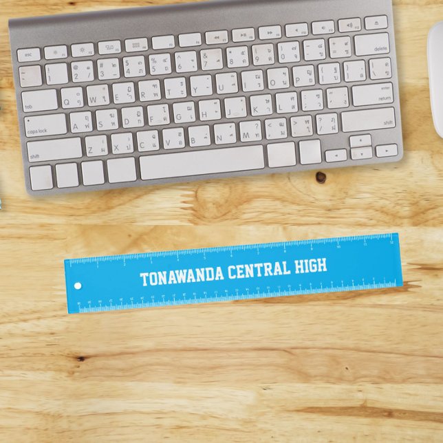 Sky Blue and White School Colors Ruler (In Situ)