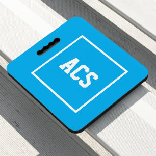 Sky Blue and White School Colors with Letters Seat Cushion