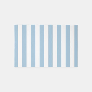 Sky Blue and White Stripes Rug