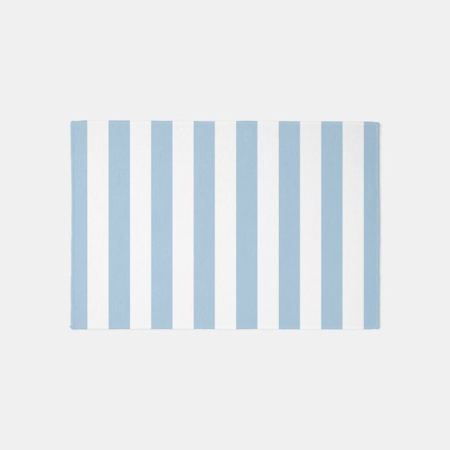 Sky Blue and White Stripes Rug (Front)