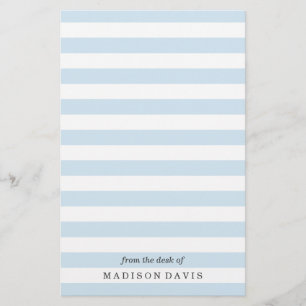 Sky Blue and White Stripes Stationery