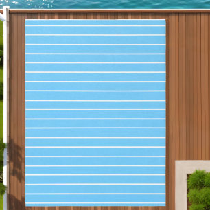Sky Blue and White Summer Stripes Outdoor Rug