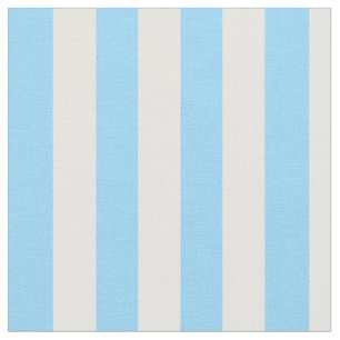 Sky Blue and White Vertical Stripes Fabric