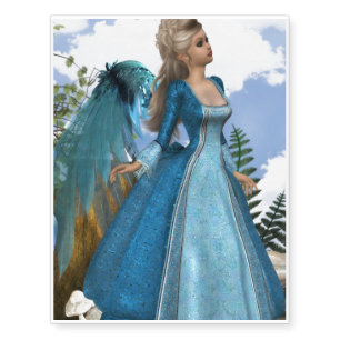 Sky Blue Angel Temporary Tattoos