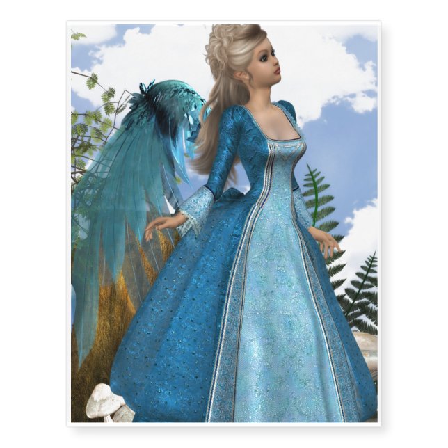 Sky Blue Angel Temporary Tattoos (Front)