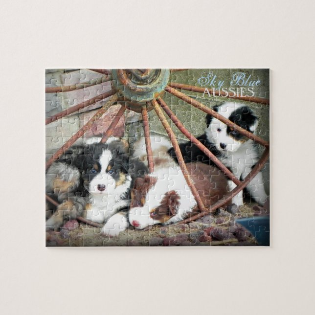 Sky Blue Aussies PUPPY Puzzle (Horizontal)