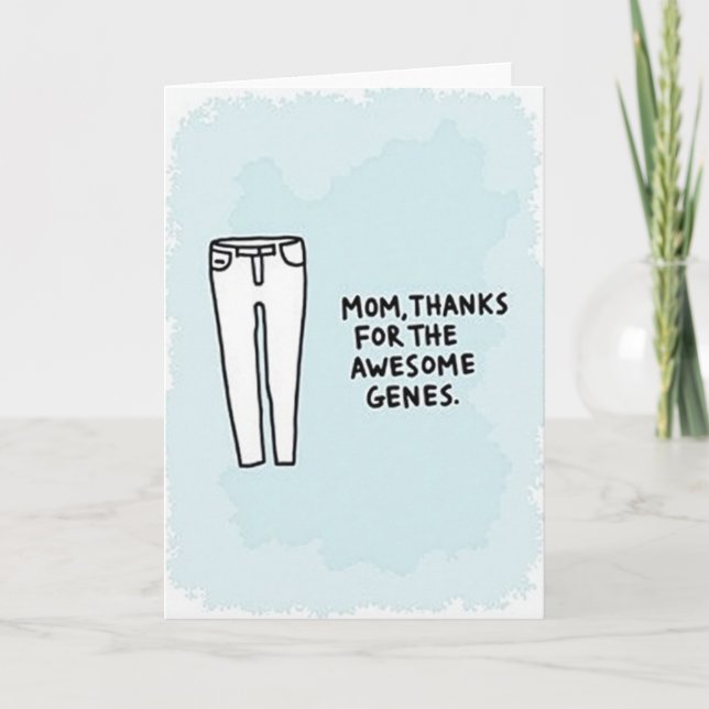Sky Blue Awesome Genes Mom Card (Front)