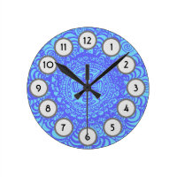 Sky Blue Aztec Mandala Clock