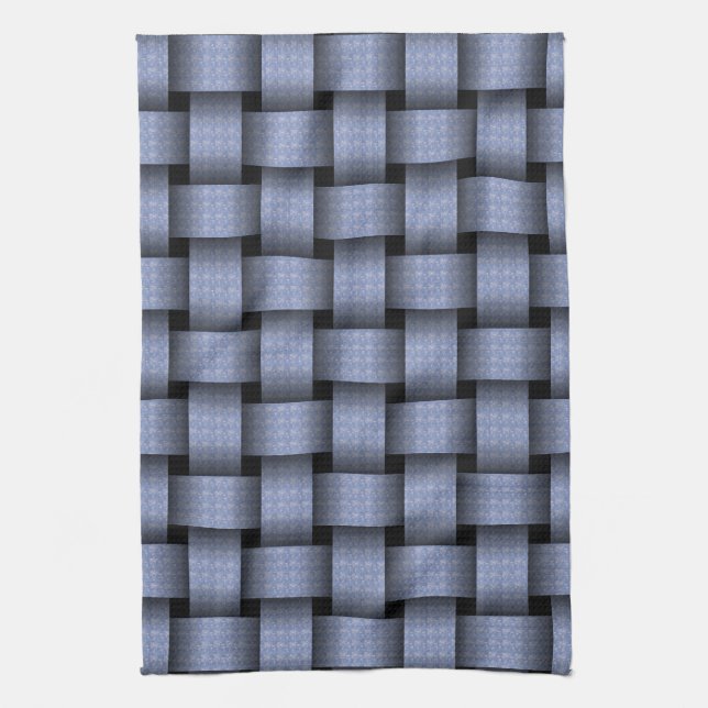 Sky Blue Basket Weave Towel (Vertical)