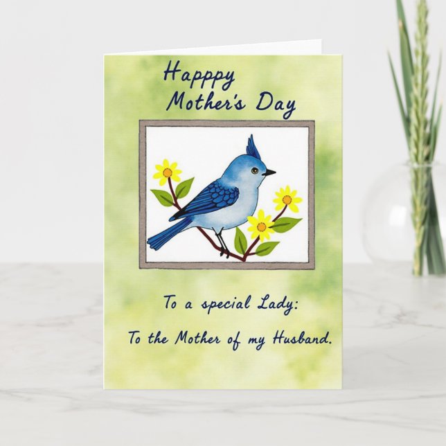 Sky Blue Bird Happy Day Card (Front)