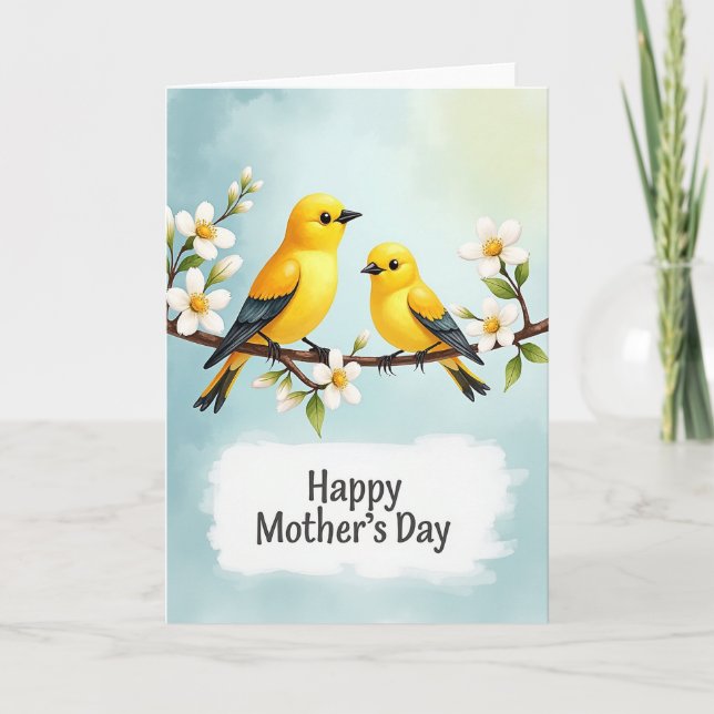 Sky Blue Birds Pattern Card (Front)