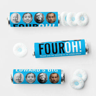 Sky blue black 40th FOUR OH! four photos birthday Breath Savers® Mints