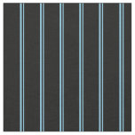 [ Thumbnail: Sky Blue & Black Colored Lines Pattern Fabric ]