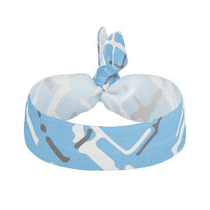 Sky Blue Black White COOL Abstract Pattern Elastic Hair Tie