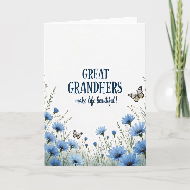 Sky Blue Blossom Mothers Card (Front)