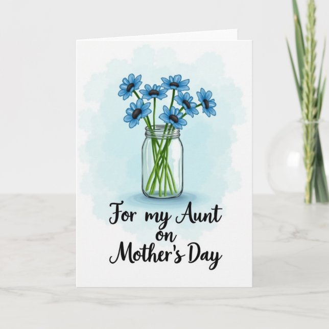 Sky Blue Blossom Mothers Day Card (Front)