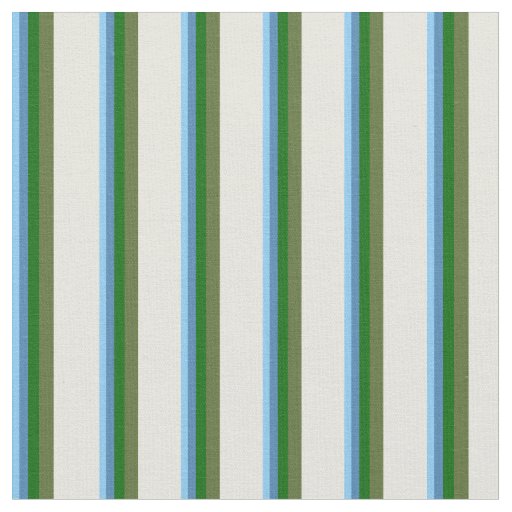 Sky Blue, Blue, Green, Dark Olive Green & Beige Fabric
