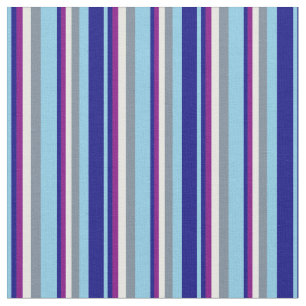 Sky Blue, Blue, Purple, Mint Cream & Slate Gray Fabric