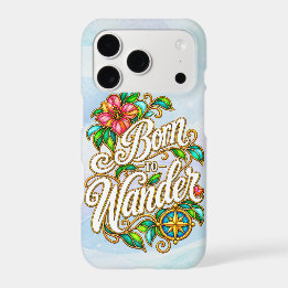 Sky Blue Born to Wander iPhone 17 Pro Case