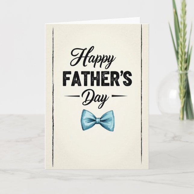 Sky Blue Bow Fathers Day Card (Front)
