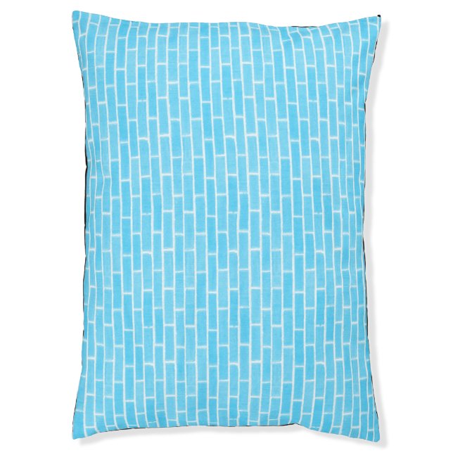 Sky Blue Bricks Pet Bed (Front Vertical)