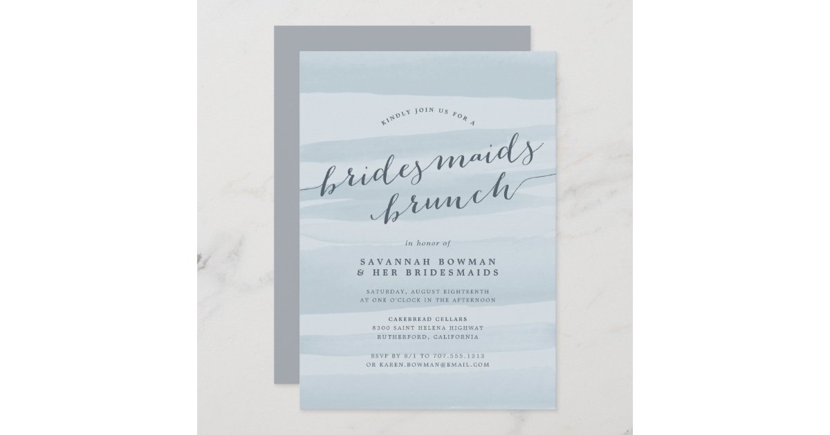 Sky Blue Bridesmaids Brunch Invitation | Zazzle