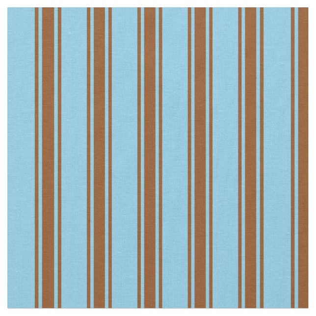 Sky Blue & Brown Lines Fabric (Close Up)