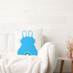 Sky Blue Bunny Throw Pillow