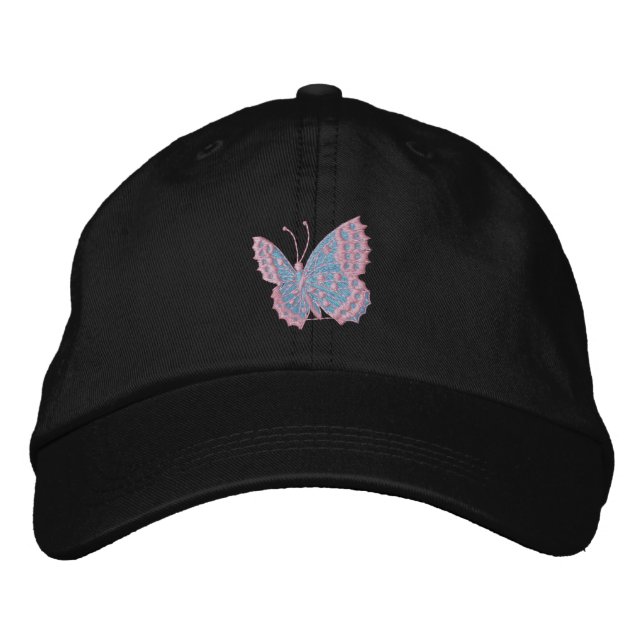 Sky Blue Butterfly Emboirdered Cap (Front)